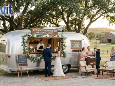 Renting a specialty trailer for a wedding is a hit.