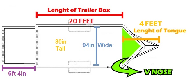 20' Enclosed Cargo Trailer - NICE !!!
